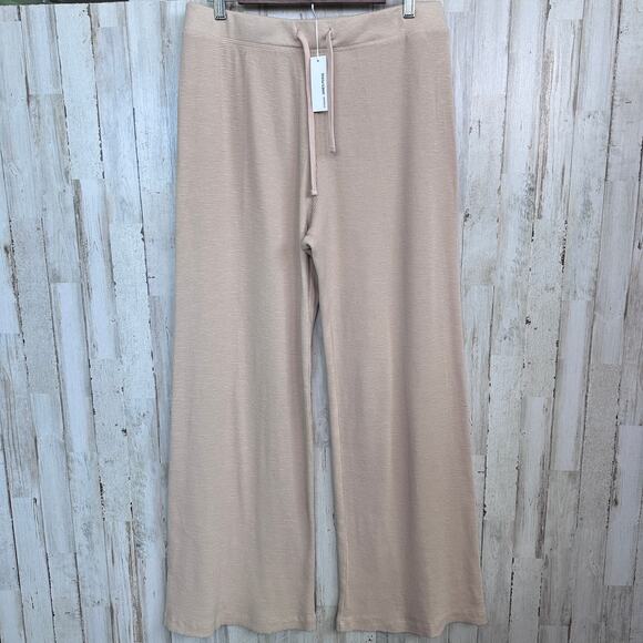 James Perse Pants - NWT James Perse 100 Cotton Waffle Wide Leg Lounge Pants XL Tan MSRP 225